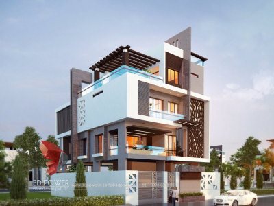 architectural 3d rendering services bungalow evening view thane location